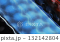 Moving, unique background in the style of abstract art. The blue tone in the marble pattern. Beautiful liquid art. 132142804