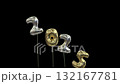 New Year Mylar Balloon Animation Transition from 2025 to 2026 sylver and gold 132167781