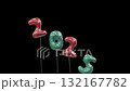New Year Mylar Balloon Animation Transition from 2025 to 2026 red and teal 132167782