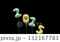 New Year Mylar Balloon Animation Transition from 2025 to 2026 mint and yellow 132167783