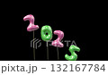 New Year Mylar Balloon Animation Transition from 2025 to 2026 green and pink 132167784