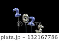 New Year Mylar Balloon Animation Transition from 2025 to 2026 blue and sylver 132167786