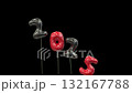 New Year Mylar Balloon Animation Transition from 2025 to 2026 Black and Red 132167788