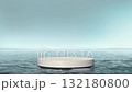 White marble podium stand in sea water, looped switch scene 132180800