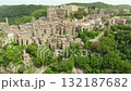 Aerial summer afternoon view of Sorano town. Province Grosseto, Tuscany, Italy. 132187682