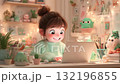可愛的 3DCG 女孩筆記型電腦打字動畫 2 132196855