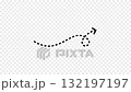 Dashed looping arrow curving upward and right on transparent background, symbolizing non-linear progress and dynamic navigation. 4K video 132197197