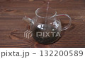 Pouring and brewing tea in a teapot 132200589