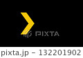 yellow arrow isolated on black background stop motion 132201902