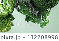 Broccoli fall underwater. Filmed on a high-speed camera at 1000 fps. High quality FullHD footage 132208998