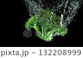 Broccoli fall underwater. Filmed on a high-speed camera at 1000 fps. High quality FullHD footage 132208999