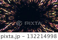Colorful, glittering streams of light converge into an empty space. An abstract, dynamic animation. 132214998