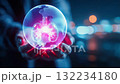 Futuristic 3D rendering of glowing human kidneys held in hands, symbolizing medical innovation, organ care, and biotechnology 132234180