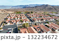 Aerial Fly Over Boulder City Suburb with Desert and Lake Mead Views 132234672