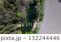 Luftaufnahme idyllisches Naturschutzgebiet bei Grafing b. Muenchen in Oberbayern. Eine Kette klarer Weiher, umgeben von gruener Fruehlingsnatur, perfekt fur Wanderer und Naturfreunde. Spiegelweiher 132244446
