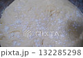 Sprinkling flour on the round dough. Pie preparation step 132285298