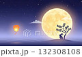 Mid-Autumn Festival Full Moon Rabbit Silhouette 132308108