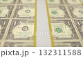 Stacked US Dollar Bills in Shallow Depth of Field Financial Close-Up 132311588