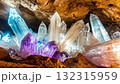 Colorful glowing crystals in the cave. 132315959