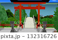 "Shrine with a View of the Sea" for animation (the main character is seen from the front going up the stairs and passing through the torii gate) 132316726