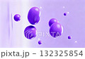 Minimalist 3D cute purple light dots jumping on the smooth surface 132325854