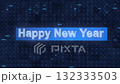 Futuristic Happy New Year greeting background 132333503