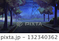 Animated Autumn Night Road with Vehicles and Starry Sky 132340362