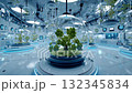 Futuristic lab with plant capsules 132345834