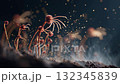 Cordyceps spores from dead ant 132345839