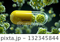 Bright lutein capsule macro 132345844