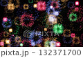 Vibrant multi colored fireworks exploding against a pure black background. 132371700