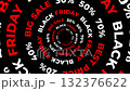 Animated spiral of Black Friday, Big Sale and discount percentages. Perfect for dynamic ad banners, stories, online promotions, and attention-grabbing promo 132376622