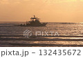Boat in the sea at sunrise 132435672