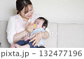 A woman feeding her baby with a bottle 132477196