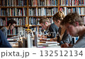 Students studying and learning in the University library 132512134