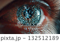 Human eye reflecting digital data stream, concept of augmented reality 132512189