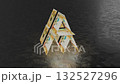 PHILIPPINES 500 PISO Money Card House Black Tape Creative stack of 500 Piso notes forming a glowing card house structure, symbolizing fragile wealth and balance. 132527296