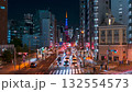Time lapse of Tokyo Tower and Fudanoji intersection lit up in the colors of the Stars and Stripes 132554573