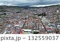 Tunja park with colonial architecture, Aerial view of historic plaza in Boyaca, City landmark and cultural heritage site 132559037
