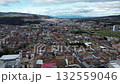 Aerial drone footage of Tunja Boyaca, Historic Andean city with colonial buildings, Cultural and architectural heritage of Colombia 132559046