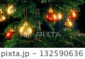 Passing Christmas Tree With Colorful Glowing Balls 132590636