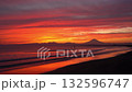 Sunset on Kugenumakaigan and Mt. Fuji 132596747