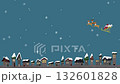 Christmas animation video of Santa Claus riding his sleigh through a snowy town 132601828
