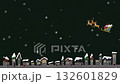 A Christmas-themed animated video of Santa Claus riding his sleigh over a Scandinavian-style town 132601829