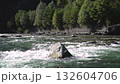 Wild mountain river running through stone rapids in carpathians in slow motion 132604706