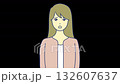 困った顔で説明する女性　 132607637
