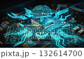 Artificial intelligence brain linking to circuit board technology 132614700