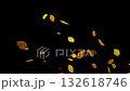 Super slow motion of falling colorful autumn leaves on black background. Filmed on high speed cinema camera, 1000 fps. Super slow motion of falling colorful autumn leaves on black background. Filmed on high speed cinema camera, 1000 fps. 132618746