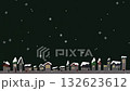 Animated winter landscape video of a Scandinavian-style town with snow falling in the night sky 132623612