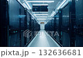 Discover the intricate layout of a modern data center featuring rows of servers and advanced cooling systems. This facility showcases cutting-edge technology in operation 132636681